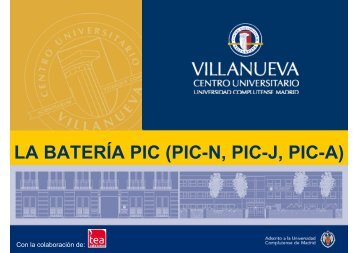 LA BATERÃA PIC (PIC-N, PIC-J, PIC-A) - TEA Ediciones