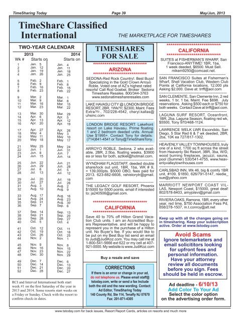Classified Ads - Timesharing Today