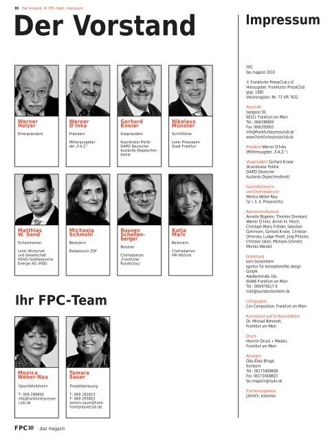 das magazin 2010 - Frankfurter Presse Club