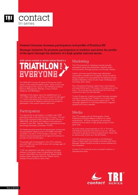 to view the 2010 Annual Report - Triathlon New Zealand