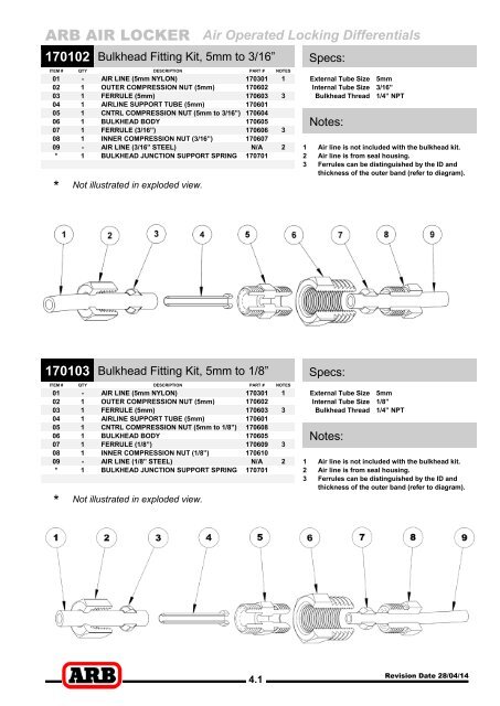 ARB AIR LOCKER Air Operated Locking Differentials