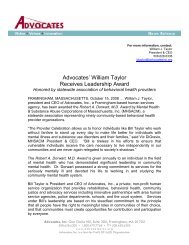 William Taylor Receives Leadership Award - Advocates Inc.