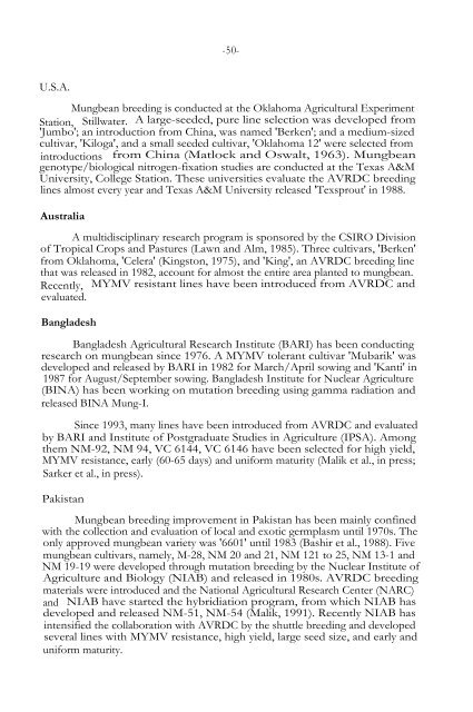 MUNGBEAN VARIETAL IMPROVEMENT S. Shanmugasundaram