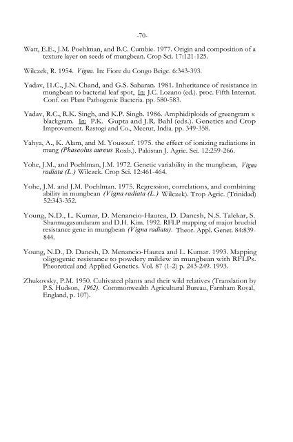 MUNGBEAN VARIETAL IMPROVEMENT S. Shanmugasundaram