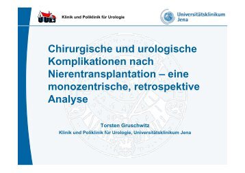 eine monozentrische, retrospektive Analyse - nieren-transplantation ...