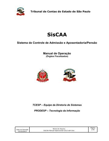 SisCAA - Tribunal de Contas do Estado de SÃ£o Paulo