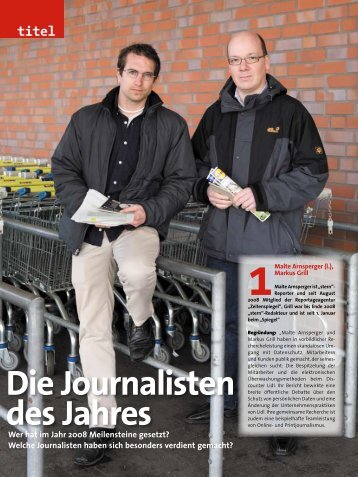 Die Journalisten des Jahres - Medium Magazin