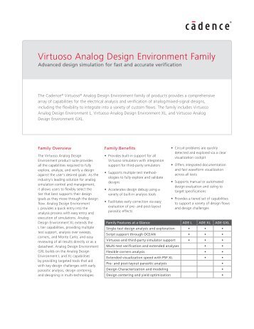 Virtuoso Analog Design Environment Family - Europractice