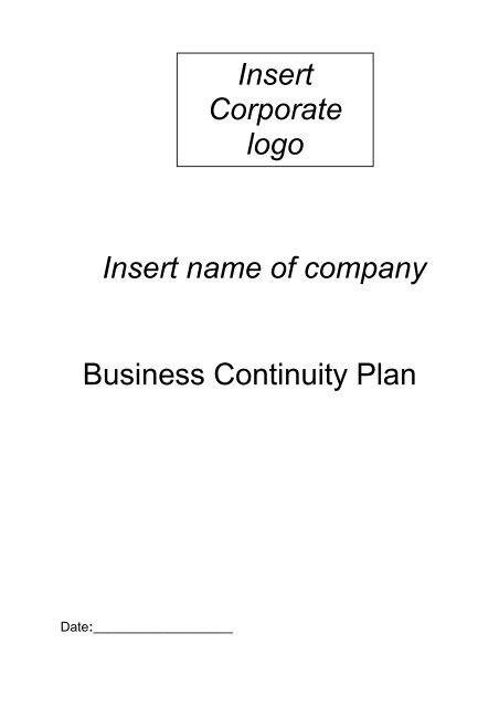 Business Continuity Plan Template