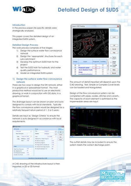 Detailed Design of SUDS - Micro Drainage