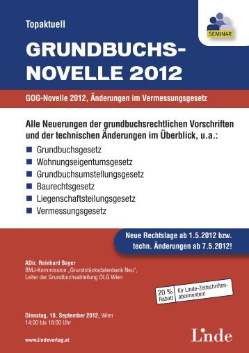 GRUNDBUCHS- NOVELLE 2012 - Linde Verlag