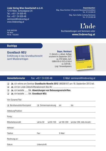 GRUNDBUCHS- NOVELLE 2012 - Linde Verlag