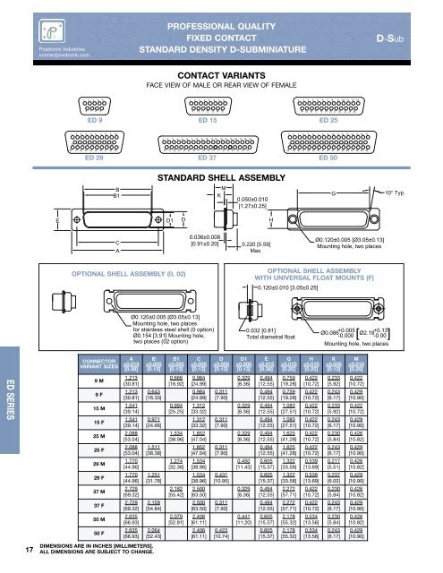 D-Subminiature Catalog - Positronic Industries Inc