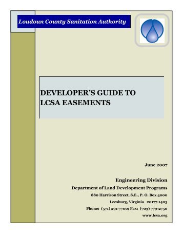 Developer's Guide to Loudoun Water Easements