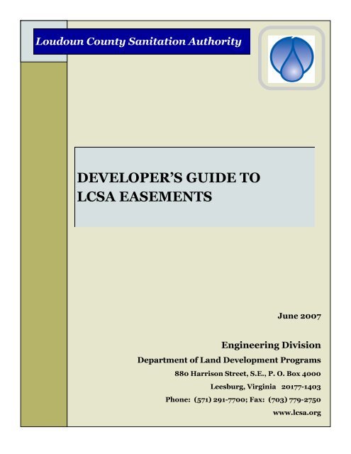 Developer's Guide to Loudoun Water Easements