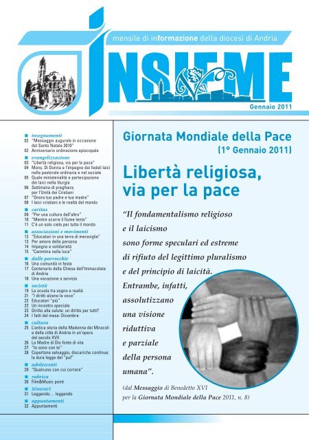 1. Insieme - Gennaio 2011 - Diocesi di Andria