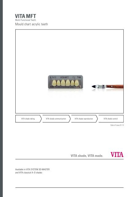 Vita Teeth Mould Chart