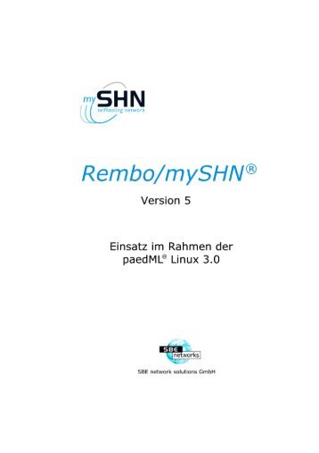 Installation von Rembo/mySHN Â® 5 - SBE network solutions GmbH
