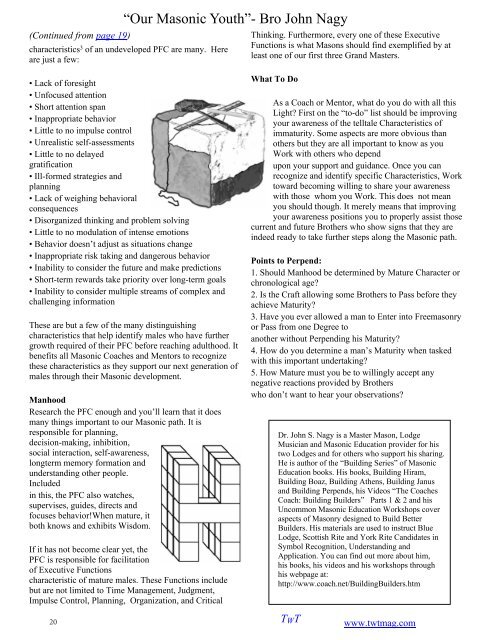 The Working Tools Magazine âLightâ Version - Hawthorne-Fortitude ...