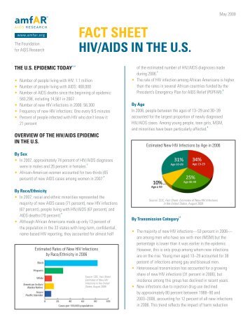 Fact Sheet: HIV/AIDS in the U.S. - amfAR