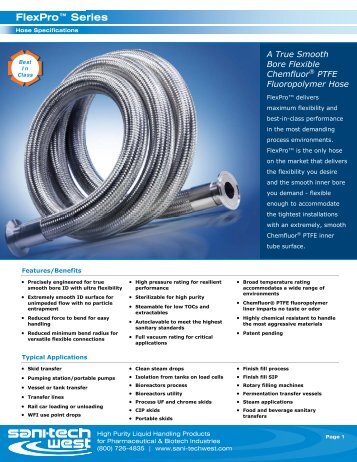 FlexProâ¢ Fluoropolymer Hose - Sani-Tech West