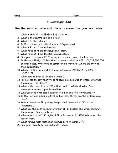 Constitution Scavenger Hunt Worksheet