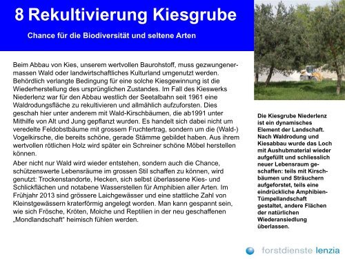 Willkommen im Waldgebiet LÃ¤nzert - Niederlenz