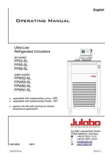 Operating manual FP55-SL-150C - Julabo
