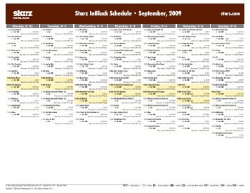 Starz InBlack Schedule â¢ September, 2009