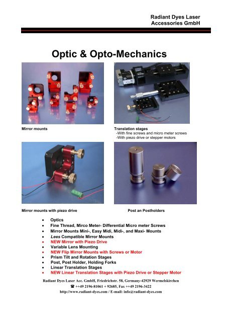 9 Optics - Radiant Dyes Laser &amp; Acc. GmbH