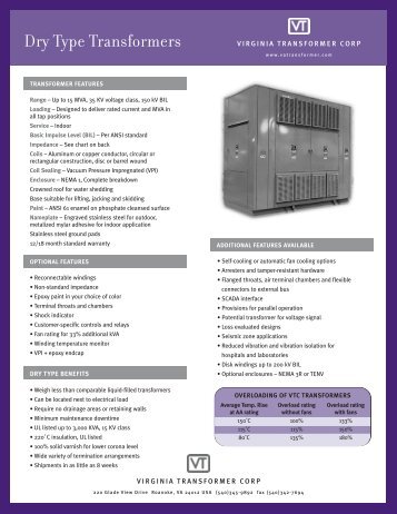 VTC-201_DryTypeSheet (Page 1) - Virginia Transformer Corp