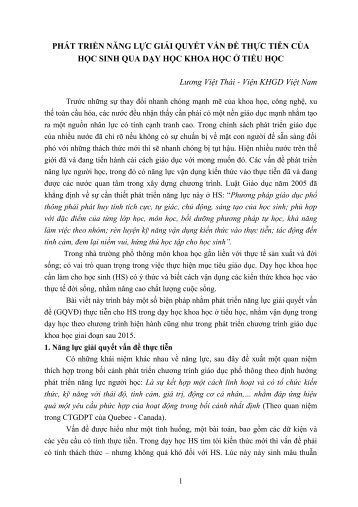 Học sinh- TS. Lương Viết Thái - VVOB
