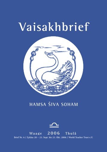 Vaisakhbrief - The World Teacher Trust