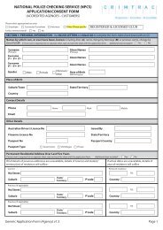 (NPCS) Application/Consent Form - Clubs Queensland