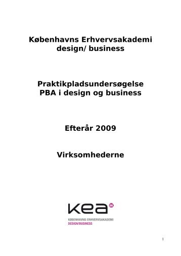 KÃ¸benhavns Erhvervsakademi design/business ... - KEA