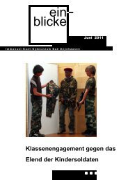 Klassenengagement gegen das Elend der Kindersoldaten