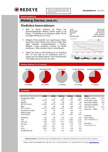 Moberg Derma (MOB.ST) Hudnära innovationer - Redeye