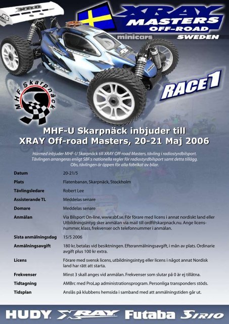 MHF-U SkarpnÃ¤ck inbjuder till XRAY Off-road Masters, 20-21 Maj ...