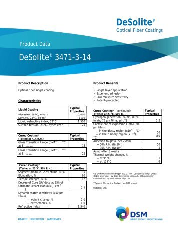 AngstromBondÂ® DSM 3471-3-14 - Fiber Optic Center, Inc.