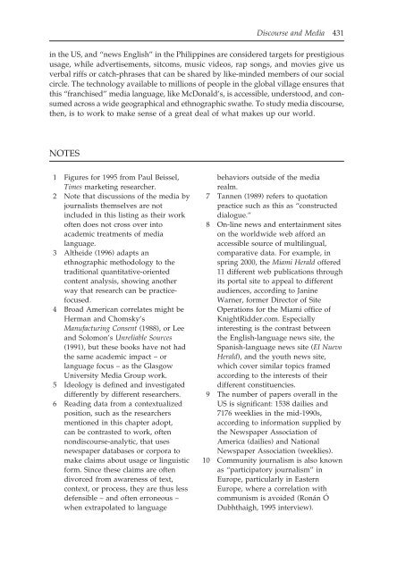 The Handbook of Discourse Analysis