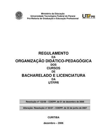 regulamento organização didático-pedagógica ... - UTFPR