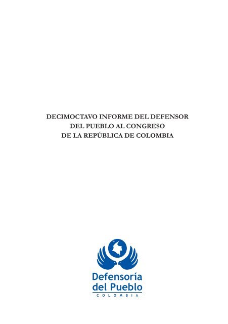 Decimoctavo Informe del Defensor del Pueblo al Congreso de la ...