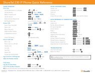 ShoreTel 230 IP Phone Quick Reference