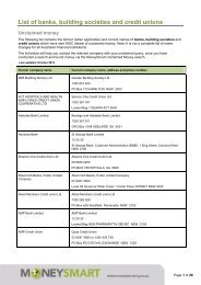 banks, building societies and credit unions - MoneySmart