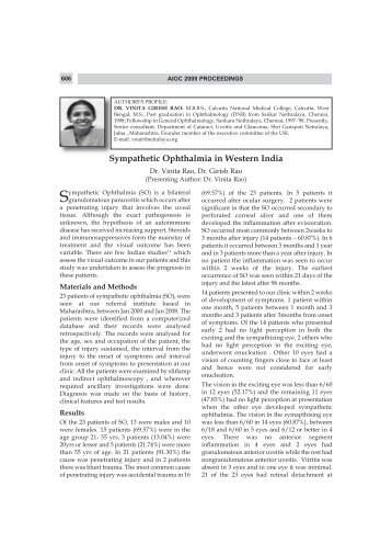 Sympathetic Ophthalmia in Western India - All India ...