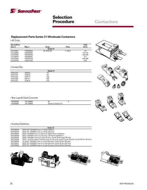 Controls Catalog Siemens and Furnas Brands ... - Servipartes