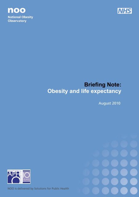 Obesity and life expectancy - National Obesity Observatory
