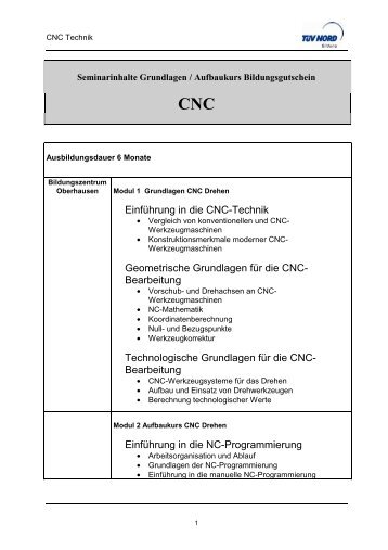 EinfÃ¼hrung in die CNC-Technik Geometrische Grundlagen fÃ¼r die ...