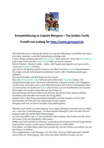 Captain Morgane – The Golden Turtle - Gamepad.de