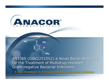 AN3365 (GSK2251052):a Novel Boron Antibiotic for the ... - Anacor